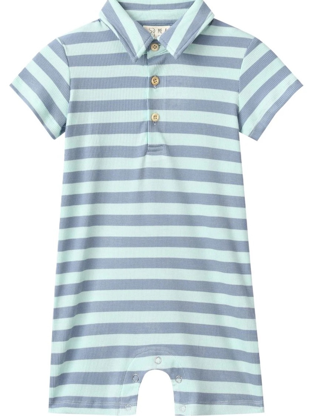 Me & Henry Baby Boy Striped Polo Romper